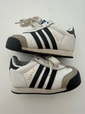 Adidas Samoa Kids White and Black Athletic Sneakers toddler 5